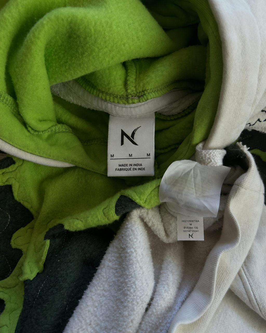 Noctra Venom Core hoodie inner fleece and Made in India label