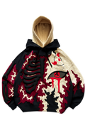 Noctra Crimson Eclipse Oversized Heavyweight Streetwear Hoodie Front View