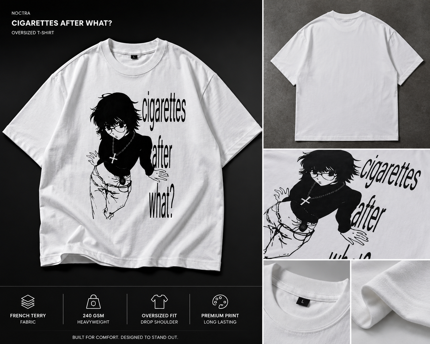 Cigarettes After What oversized graphic t-shirt by Noctra