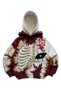 Noctra Ivory Rift Oversized Heavyweight Streetwear Hoodie Front View