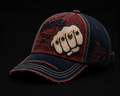 Noctra Forge 04 Navy × Burgundy vintage baseball cap front view