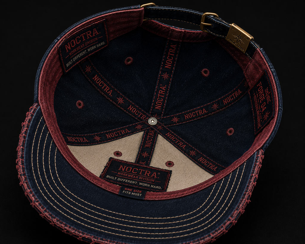 Noctra Forge 04 premium cotton baseball cap interior view