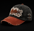 Noctra Outlaw 01 Black × Rust vintage baseball cap front view