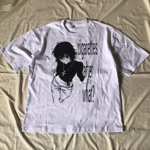 White oversized streetwear t-shirt front view