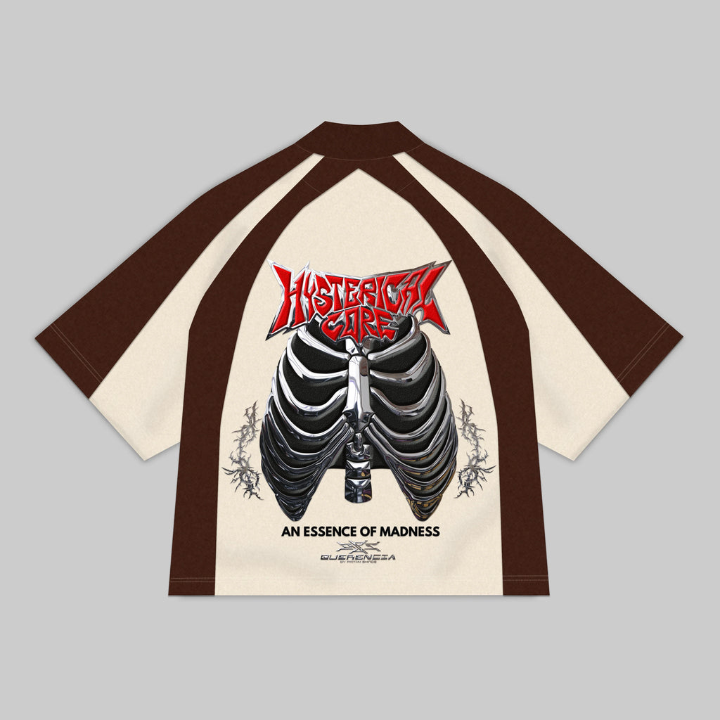 RUST CORE — ENTITY 06 raglan t-shirt with industrial ribcage graphic and streetwear design